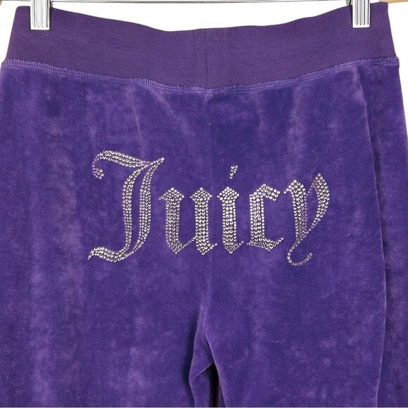 Juicy Couture x Ganni Purple Velour Straight Leg Sweatpants S Y2K - Picture 8 of 11